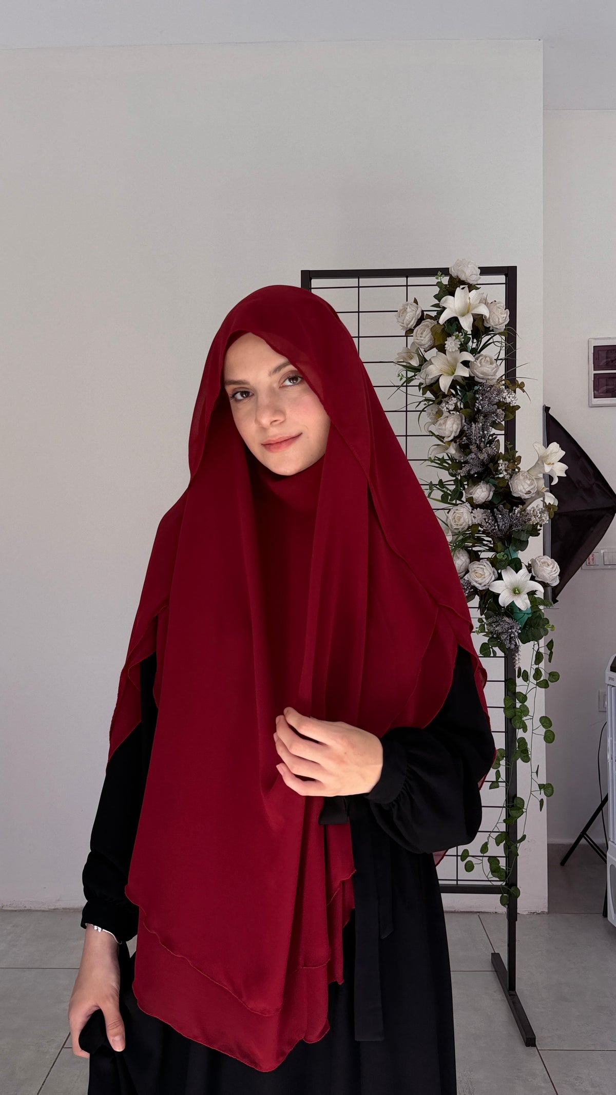 Saye Model İki Katlı Şifon Tesettür Sufle