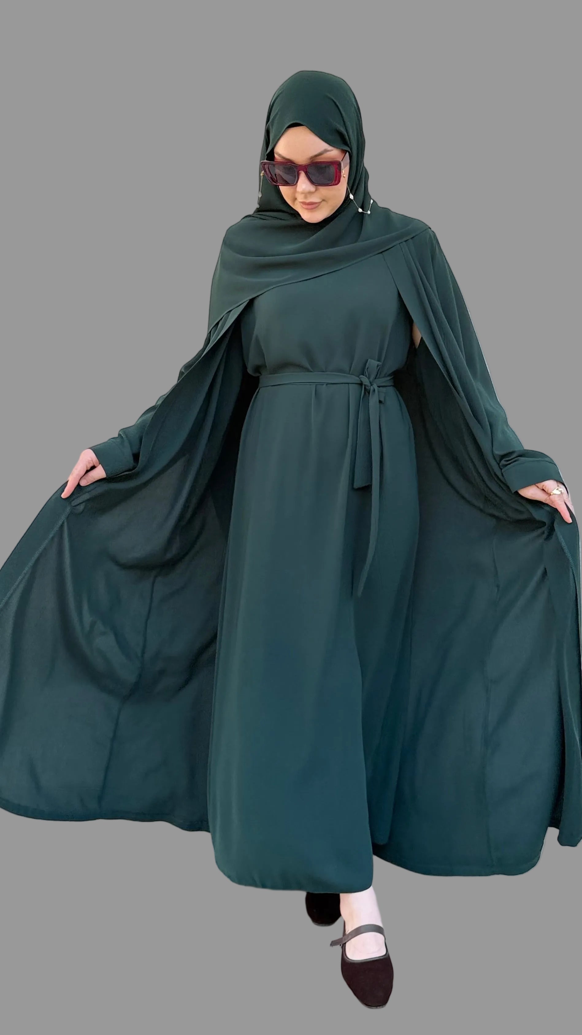 NOURA abaya set yeşil