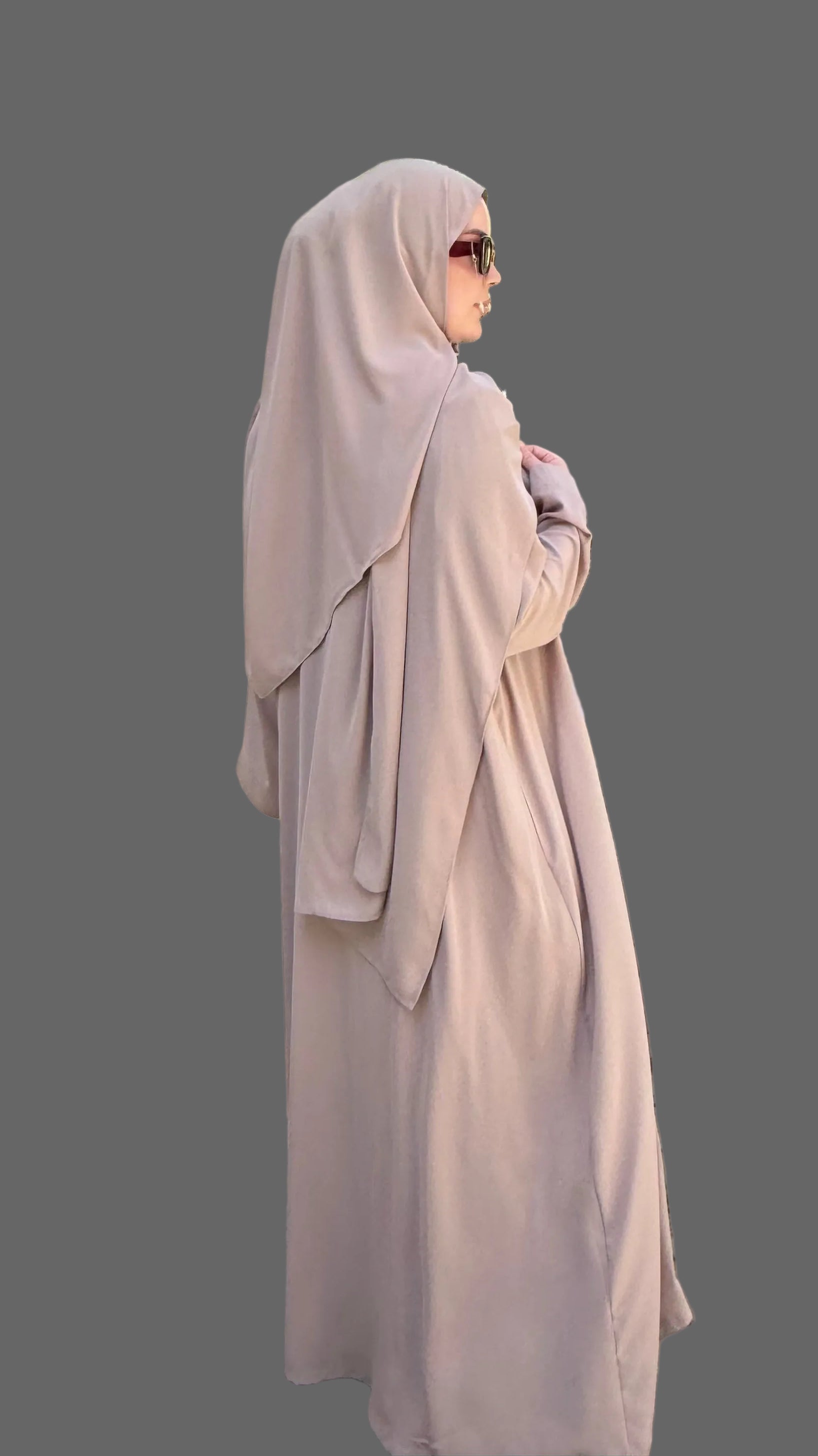 NOURA abaya set taş