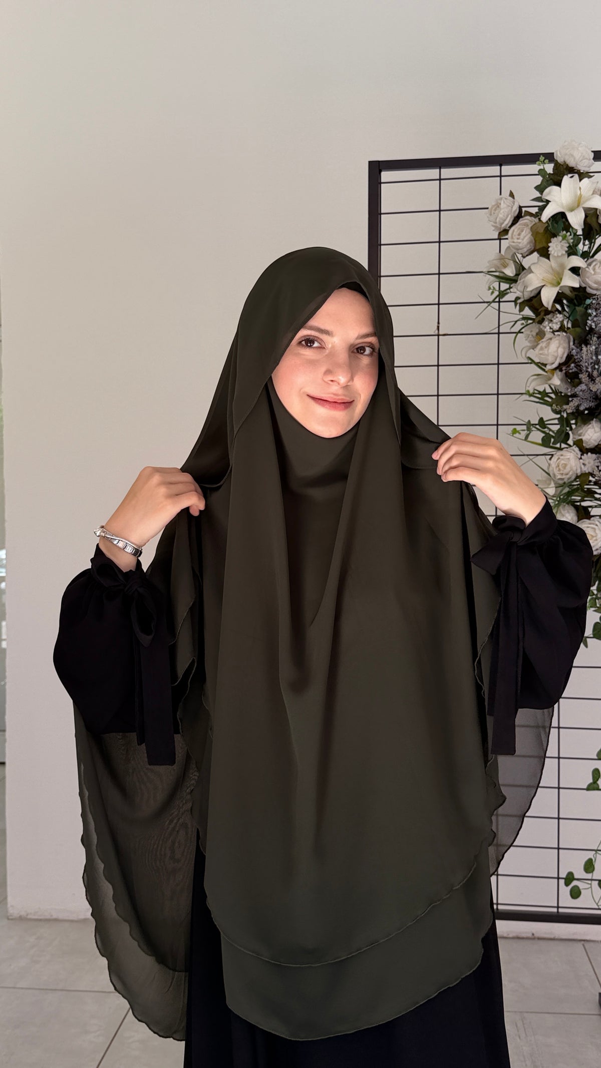 Saye Model İki Katlı Şifon Tesettür Sufle