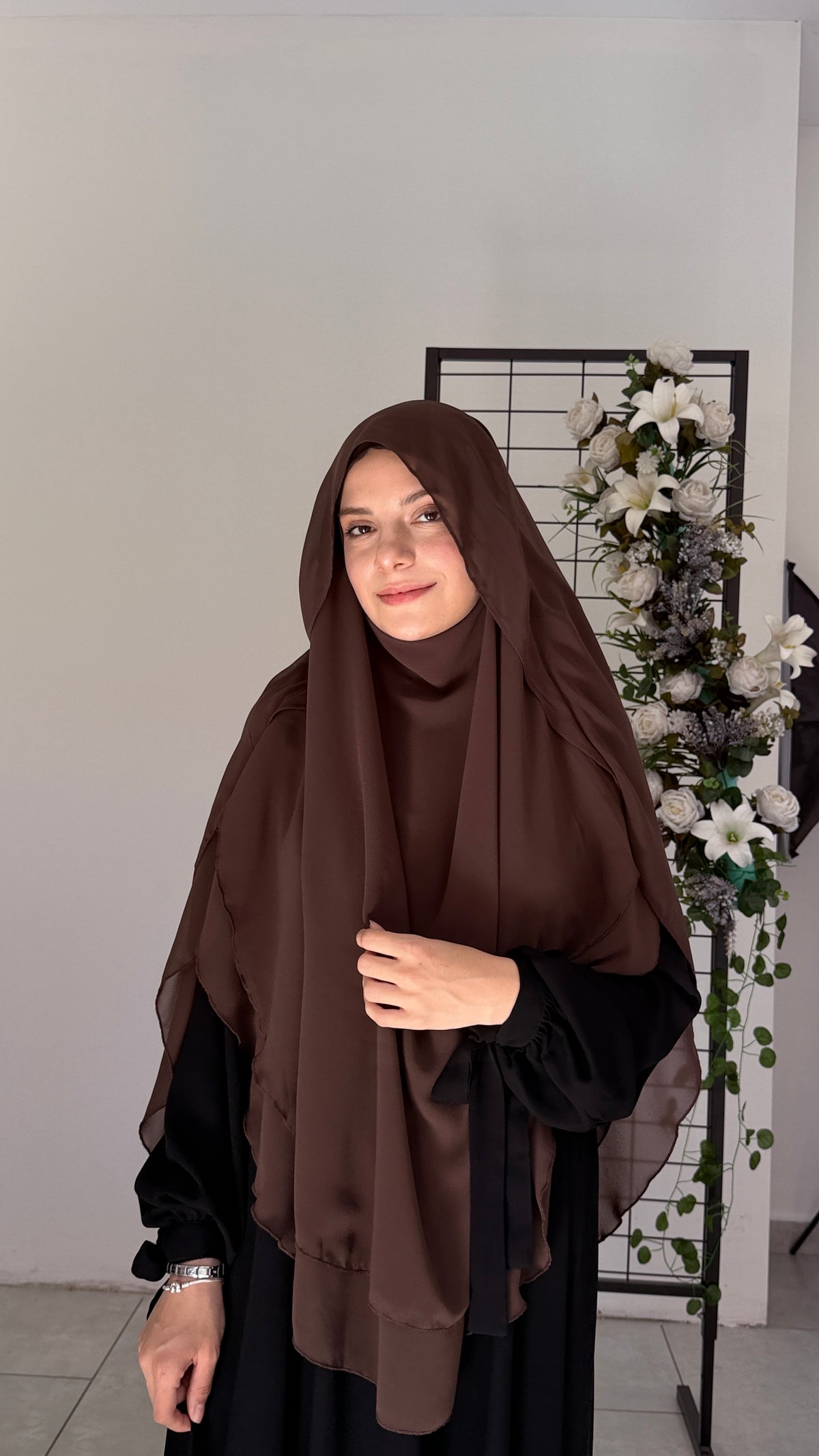 Saye Model İki Katlı Şifon Tesettür Sufle