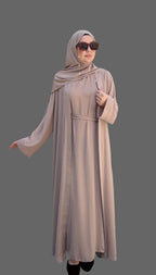 NOURA abaya set taş