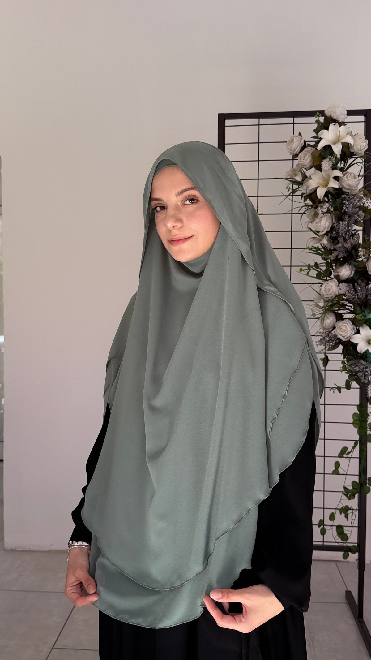 Saye Model İki Katlı Şifon Tesettür Sufle