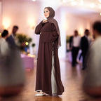 Zarif İkili Set Abaya – İthal Medine İpeği