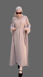 NOURA abaya set taş