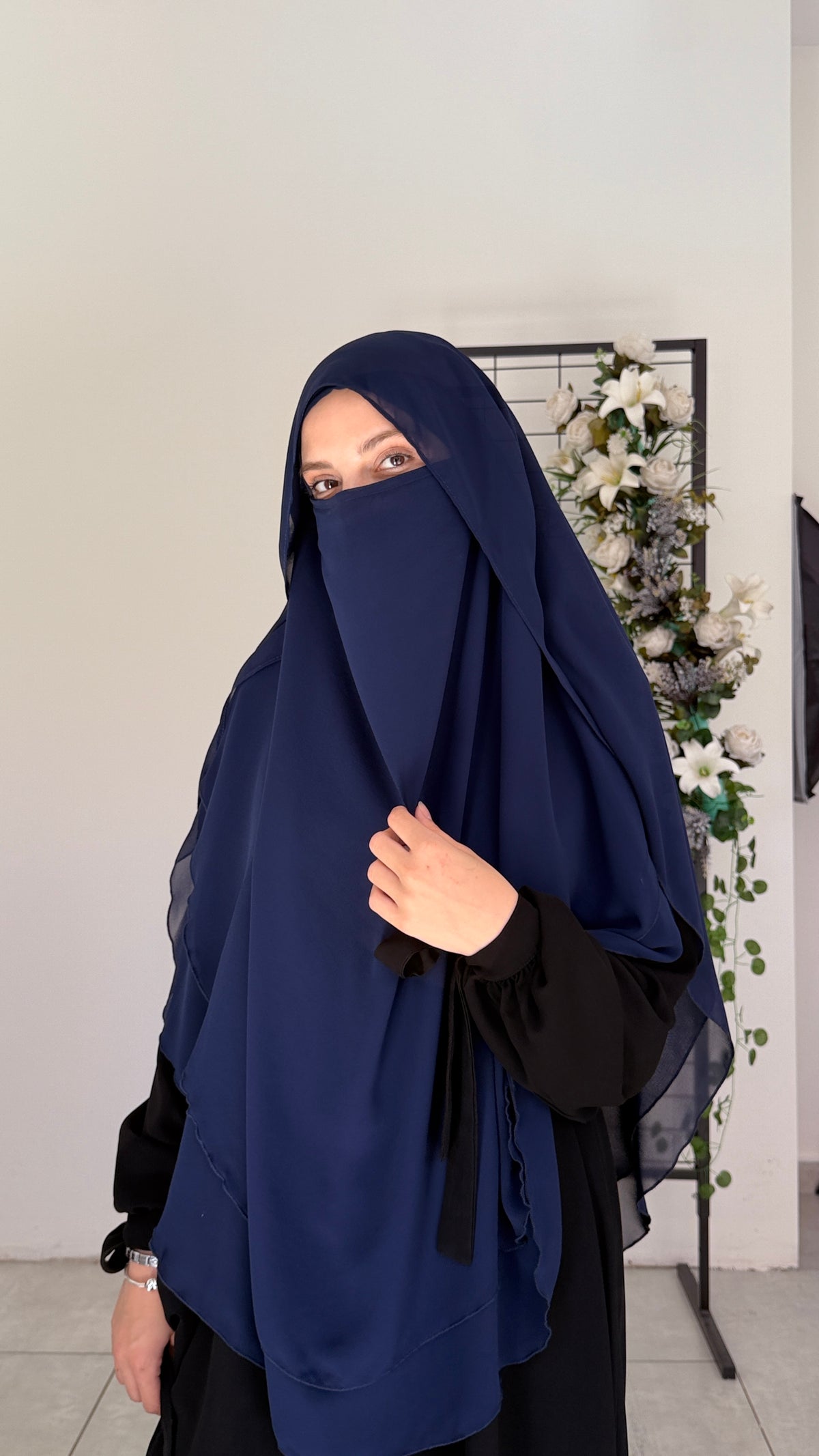 Saye Model İki Katlı Şifon Tesettür Sufle