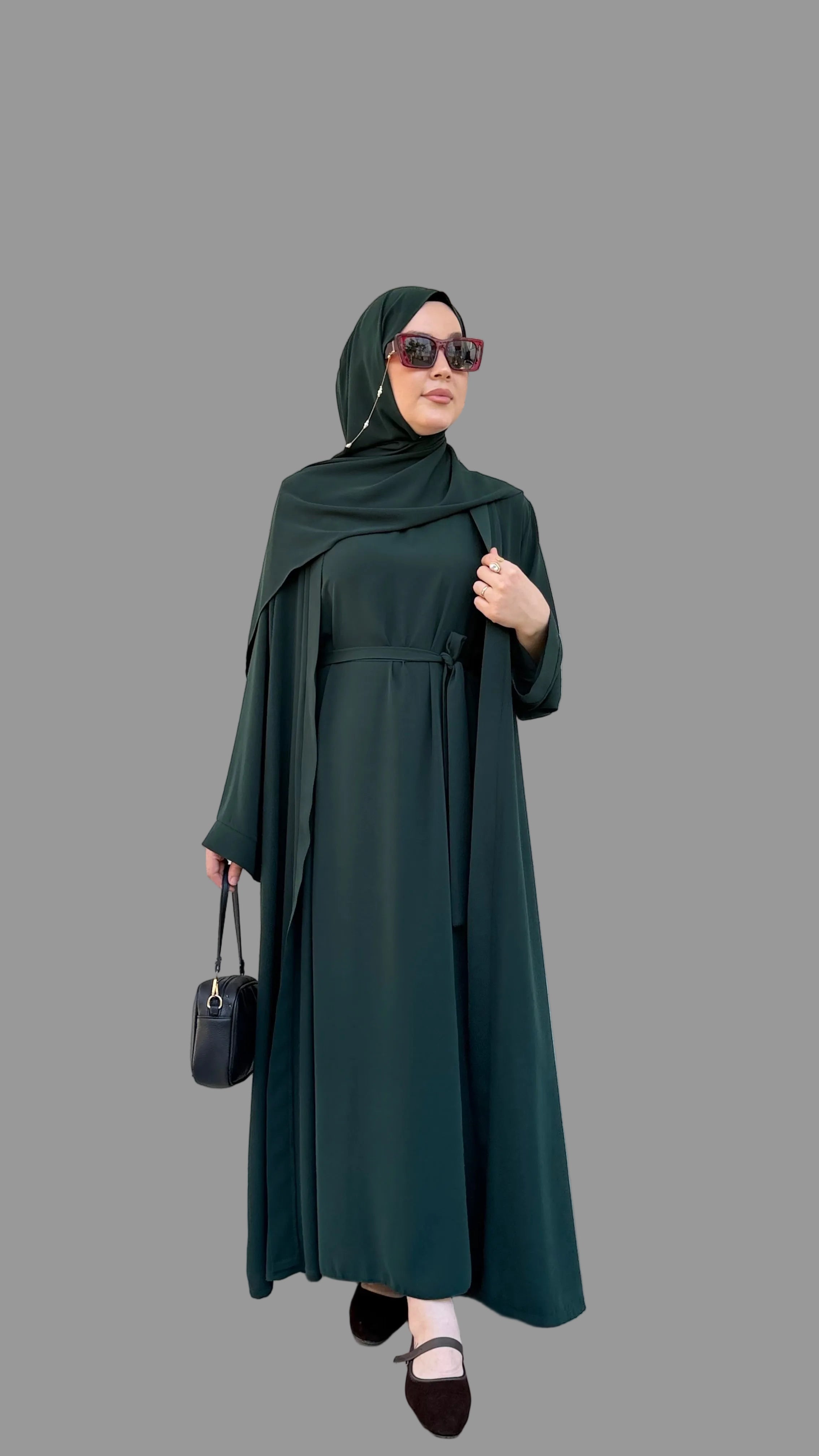NOURA abaya set yeşil