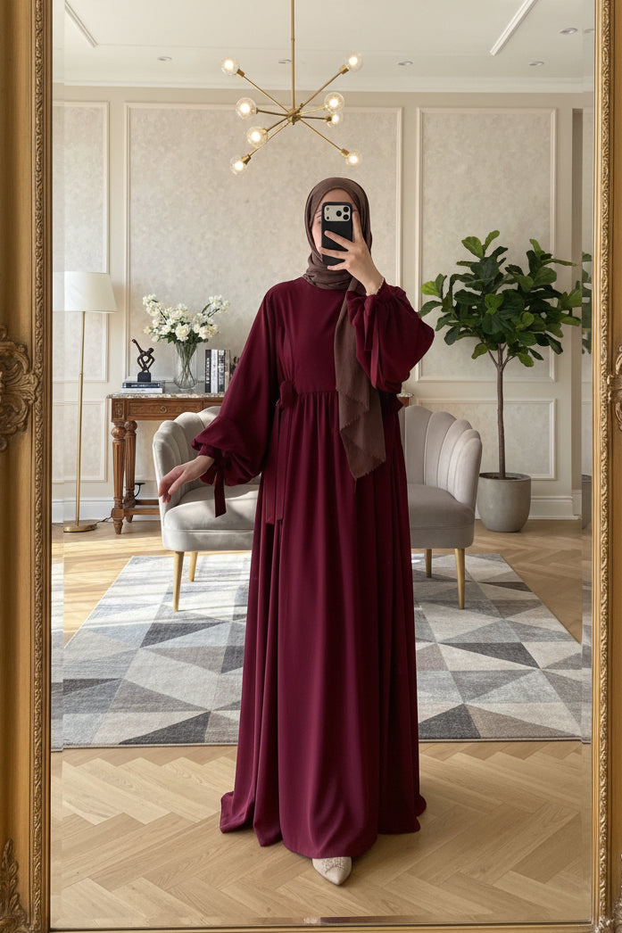 Elif elbise Bordo ♥️