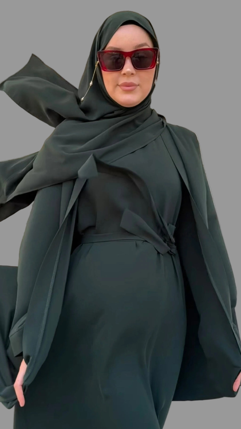 NOURA abaya set yeşil