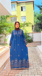 Robalı Bahar A Kalite Viskon Tesettür Elbise
