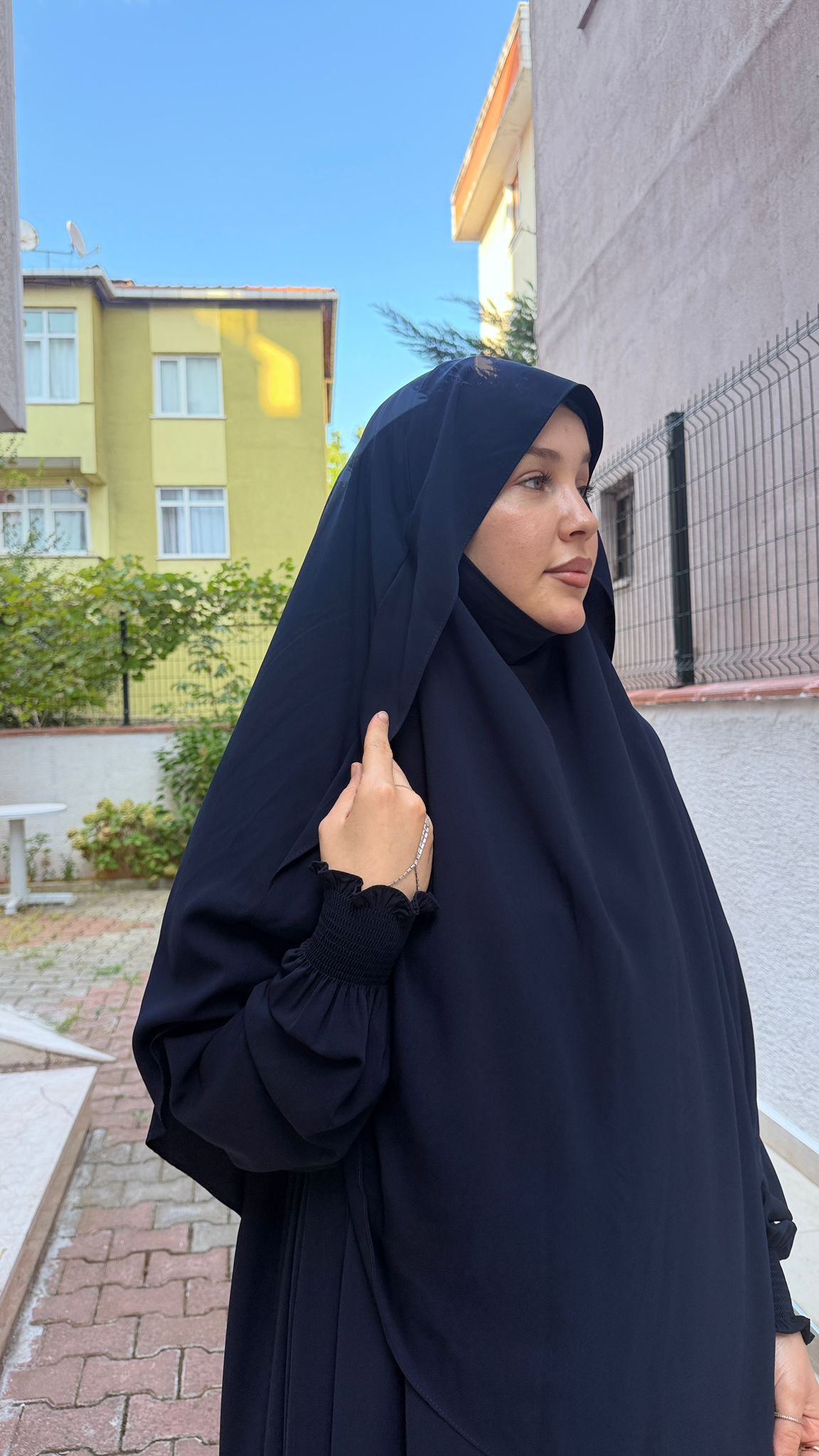 Zeynep Model Mısır Medine İpeği Gölgeli Sufleli Tesettür Set